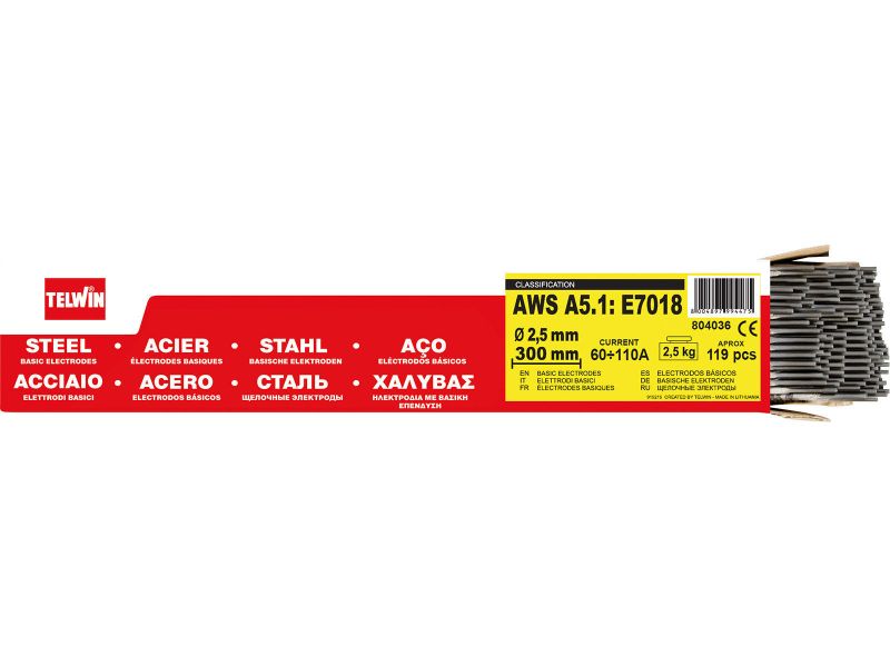 Bilde av Sveiseelektrode basisk Ø2,5 mm 2,5kg 119 stk