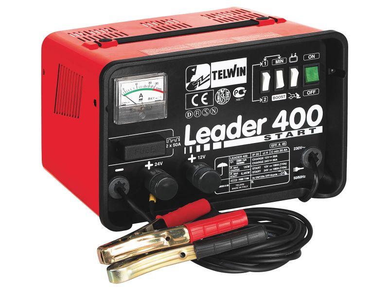 Bilde av Lader med hjelpestarter Leader 400 12/24V 45/300A