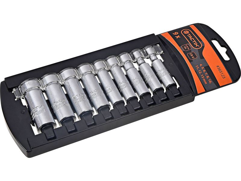 Bilde av Lange piper 1/4" sett 9 deler metrisk