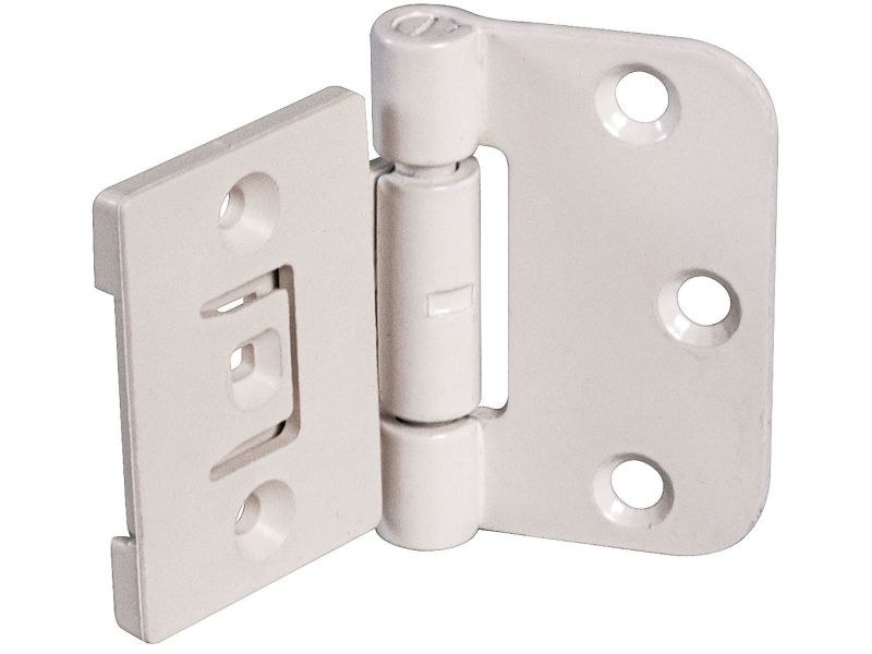 Bilde av Dørhengsel sett stål/plast hvit 40x65mm 2 stk