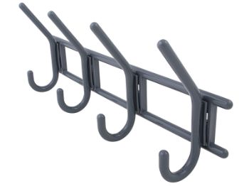 Bilde av Knaggrekke - 4 plast/grå 363x146mm