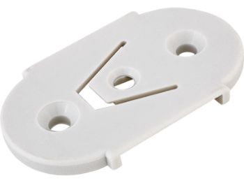 Bilde av Festeplate plast hvit 39x65mm 2 stk,